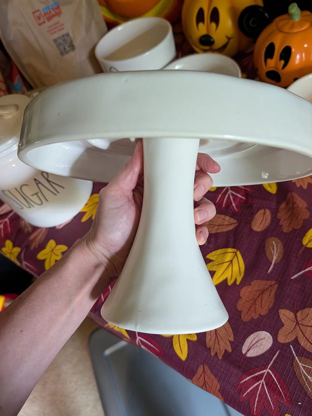 Rae Dunn White Ceramic 'YUM' Cake Stand - Home Dining